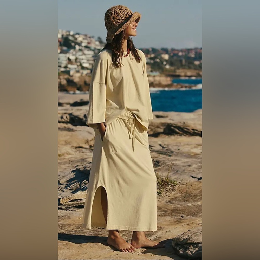 FREE PEOPLE 🔥Wes Skirt Set Flax Straw Small ❤️NWT❤️